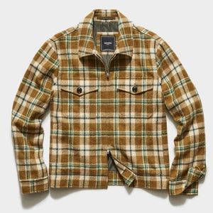 Italian Plaid Boucle Zip Guide Jacket in Green (Photo Sample)